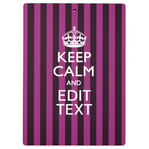 Aangepaste KEEP CALM en Jouw tekst op Roze Klembord