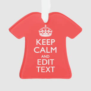 Aangepaste KEEP CALM en jouw tekst op roze koraal Ornament