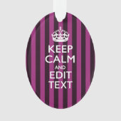 Aangepaste KEEP CALM en Jouw tekst op Roze Ornament (voorkant)