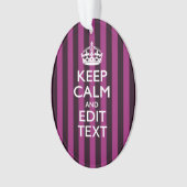 Aangepaste KEEP CALM en Jouw tekst op Roze Ornament (voorkant)