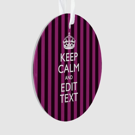 Aangepaste KEEP CALM en Jouw tekst op Roze Ornament (voorkant)