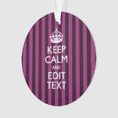 Aangepaste KEEP CALM en Jouw tekst op Roze Ornament (voorkant)