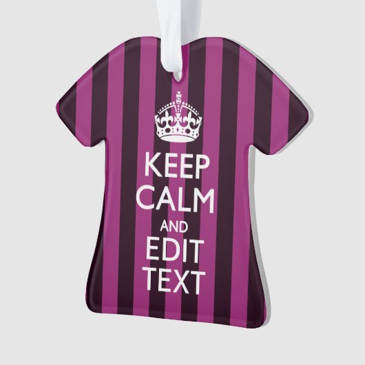 Aangepaste KEEP CALM en Jouw tekst op Roze Ornament (voorkant)