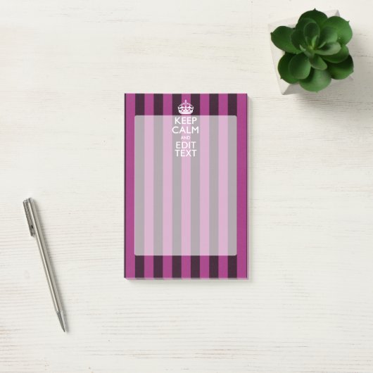Aangepaste KEEP CALM en Jouw tekst op Roze Post-it® Notes (Kantoor)