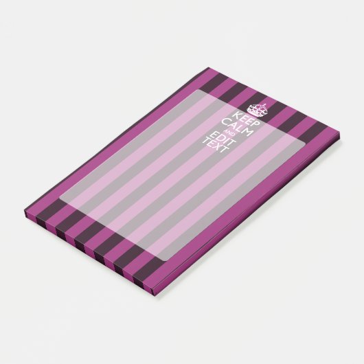 Aangepaste KEEP CALM en Jouw tekst op Roze Post-it® Notes (Schuin)