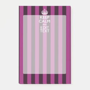 Aangepaste KEEP CALM en Jouw tekst op Roze Post-it® Notes