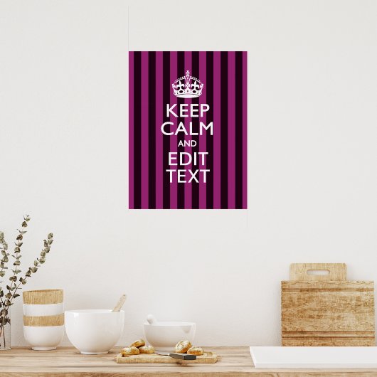 Aangepaste KEEP CALM en Jouw tekst op Roze Poster (Keuken)