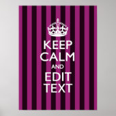 Aangepaste KEEP CALM en Jouw tekst op Roze Poster (Voorkant)