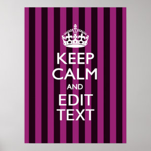 Aangepaste KEEP CALM en Jouw tekst op Roze Poster