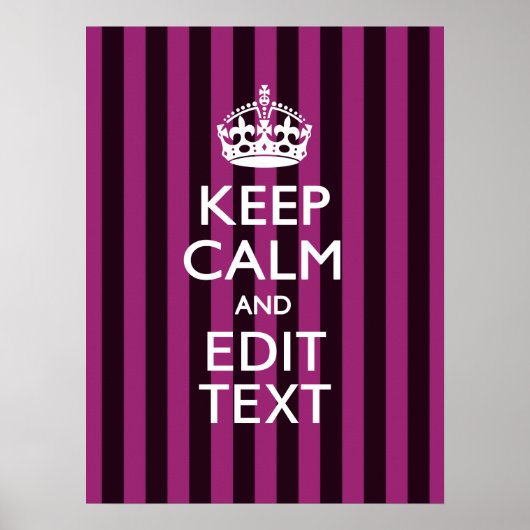 Aangepaste KEEP CALM en Jouw tekst op Roze Poster (Voorkant)