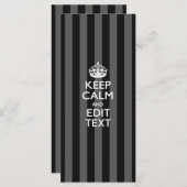 Aangepaste KEEP CALM EN Jouw tekst op strepen (Voorkant / Achterkant)