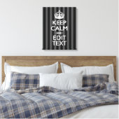 Aangepaste KEEP CALM EN Jouw tekst op strepen Canvas Afdruk (Insitu (Slaapkamer))