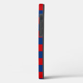 Aangepaste KEEP CALM EN Jouw tekst op strepen Case-Mate iPhone Case (Achterkant / Links)