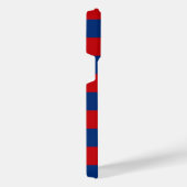 Aangepaste KEEP CALM EN Jouw tekst op strepen iPhone Hoesje (Rechterkant)