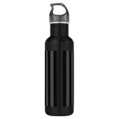 Aangepaste KEEP CALM EN Jouw tekst op strepen Waterfles (Achterkant)