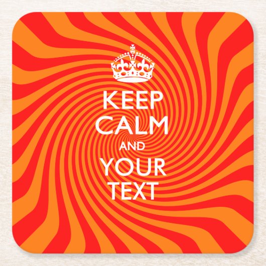 Aangepaste KEEP CALM en Jouw tekst op wervelkolom Kartonnen Onderzetters (Voorkant)