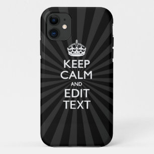 Aangepaste KEEP CALM en jouw tekst op zonnesburst Case-Mate iPhone Case