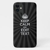 Aangepaste KEEP CALM en jouw tekst op zonnesburst Case-Mate iPhone Case (Achterkant)
