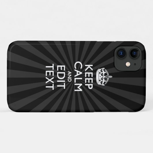Aangepaste KEEP CALM en jouw tekst op zonnesburst Case-Mate iPhone Case (Achterkant (horizontaal))