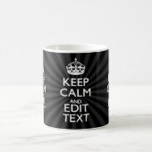 Aangepaste KEEP CALM en jouw tekst op zonnesburst Koffiemok (Center)