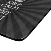 Aangepaste KEEP CALM en jouw tekst op zonnesburst Snijplank (Hoek)