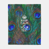 Aangepaste Keep Calm en Jouw tekst Peacock Fleece Deken (Voorkant)