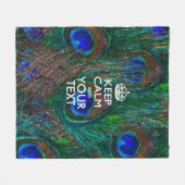 Aangepaste Keep Calm en Jouw tekst Peacock Fleece Deken (Voorkant (Horizontaal))
