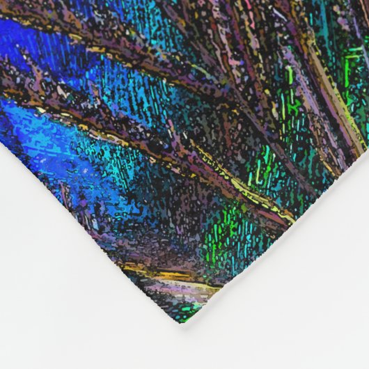 Aangepaste Keep Calm en Jouw tekst Peacock Fleece Deken (Hoek)