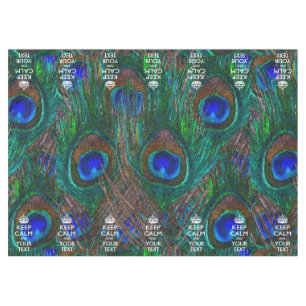 Aangepaste Keep Calm en Jouw tekst Peacock Tafelkleed
