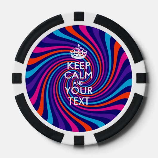 Aangepaste KEEP CALM EN Jouw tekst Poker Chips (Voorkant)