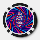 Aangepaste KEEP CALM EN Jouw tekst Poker Chips (Achterkant)