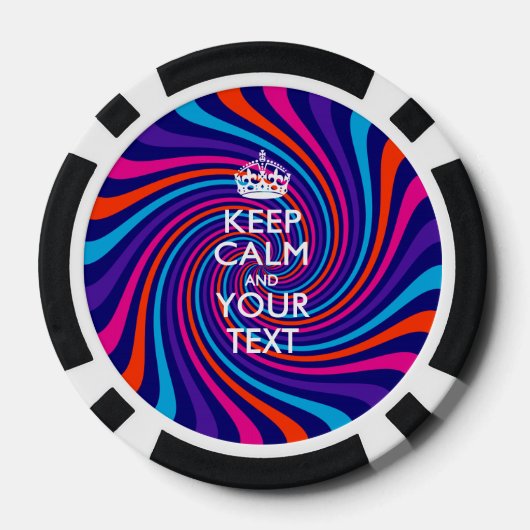 Aangepaste KEEP CALM EN Jouw tekst Poker Chips (Achterkant)