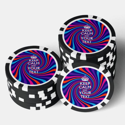 Aangepaste KEEP CALM EN Jouw tekst Poker Chips (Opstapeling)