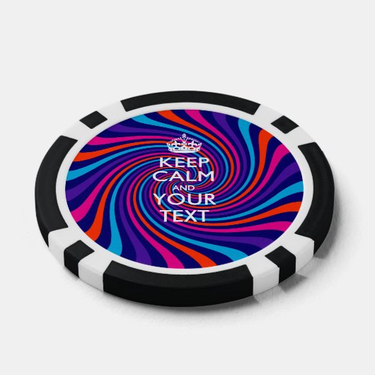 Aangepaste KEEP CALM EN Jouw tekst Poker Chips (Enkel)