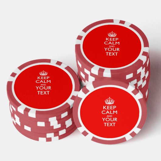 Aangepaste KEEP CALM EN Jouw tekst Poker Chips (Opstapeling)