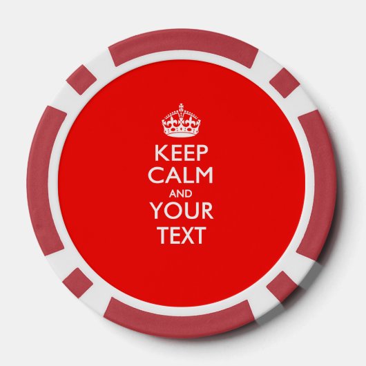 Aangepaste KEEP CALM EN Jouw tekst Poker Chips (Achterkant)