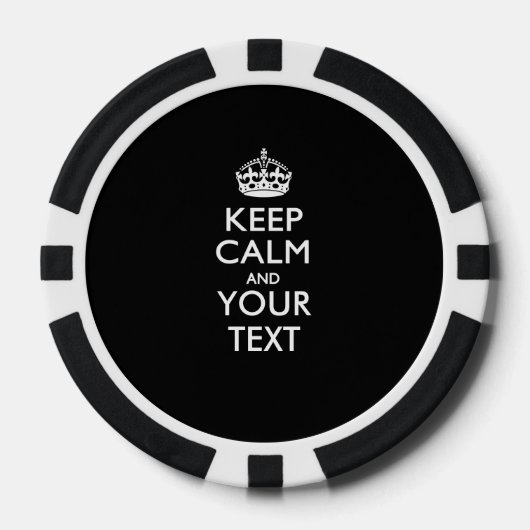 Aangepaste KEEP CALM EN Jouw tekst Poker Chips (Voorkant)