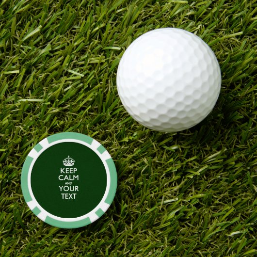 Aangepaste KEEP CALM EN Jouw tekst Poker Chips (Golfbal Marker)