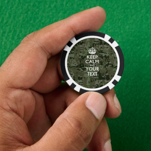 Aangepaste KEEP CALM EN Jouw tekst Poker Chips (Hand)