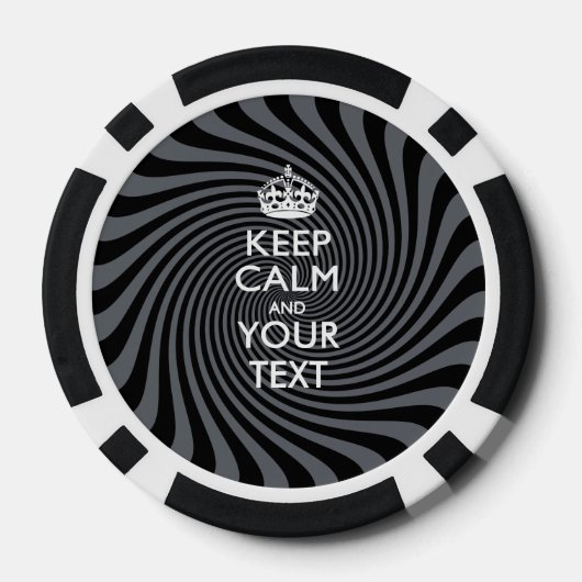 Aangepaste KEEP CALM EN Jouw tekst Poker Chips (Achterkant)