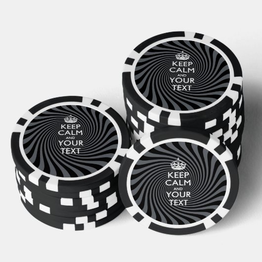 Aangepaste KEEP CALM EN Jouw tekst Poker Chips (Opstapeling)