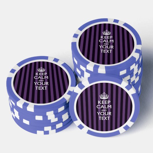 Aangepaste KEEP CALM EN Jouw tekst Poker Chips (Opstapeling)