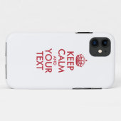 Aangepaste KEEP CALM en JOUW TEKST - rode woorden Case-Mate iPhone Case (Achterkant (horizontaal))