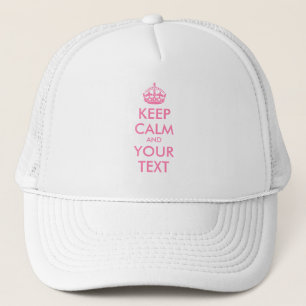 Aangepaste KEEP CALM en JOUW TEKST - roze Trucker Pet