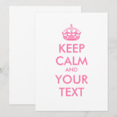 Aangepaste KEEP CALM en JOUW TEKST - roze woorden (Voorkant / Achterkant)