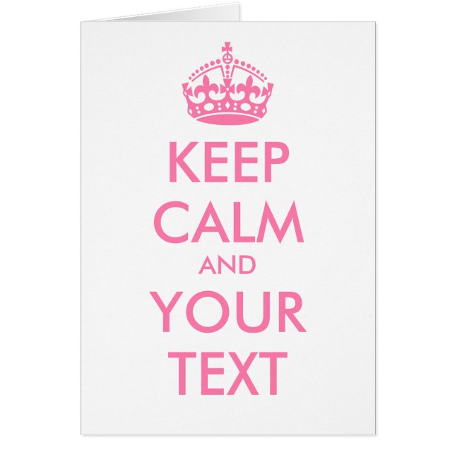 Aangepaste KEEP CALM en JOUW TEKST - roze woorden (Voorkant)