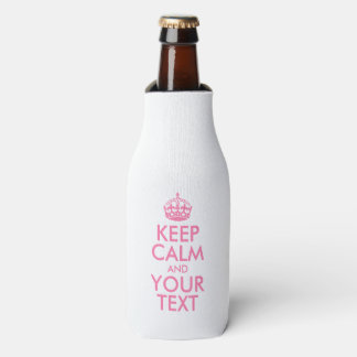 Aangepaste KEEP CALM en JOUW TEKST - roze woorden Flesjeskoeler
