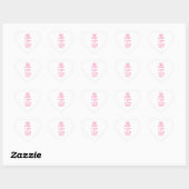 Aangepaste KEEP CALM en JOUW TEKST - roze woorden Hart Sticker (Vel)
