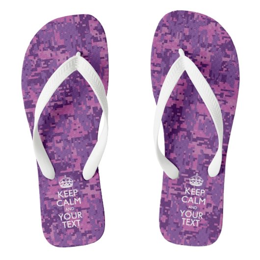 Aangepaste KEEP CALM en Jouw tekst Teenslippers (Voetbed)