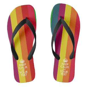 Aangepaste KEEP CALM en Jouw tekst Teenslippers